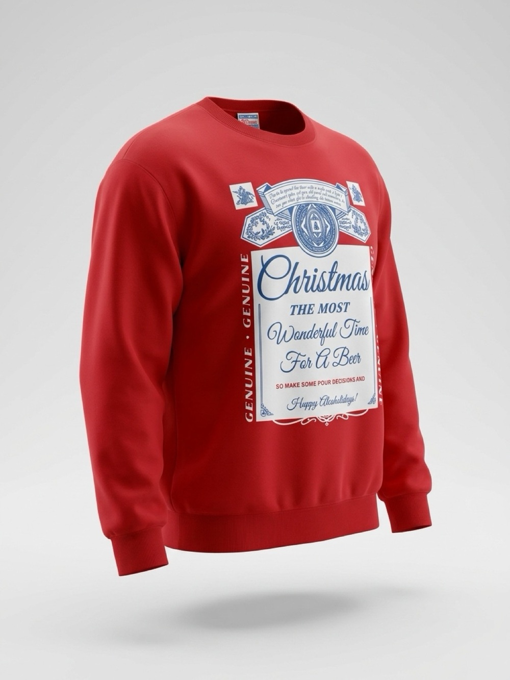 🎄 Vintage 90s/Y2K Christmas Beer Parody Crewneck 🍺